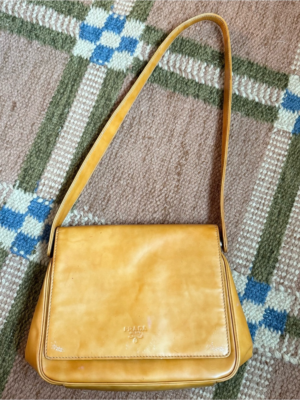 Prada Yellow Leather Shoulder Bag